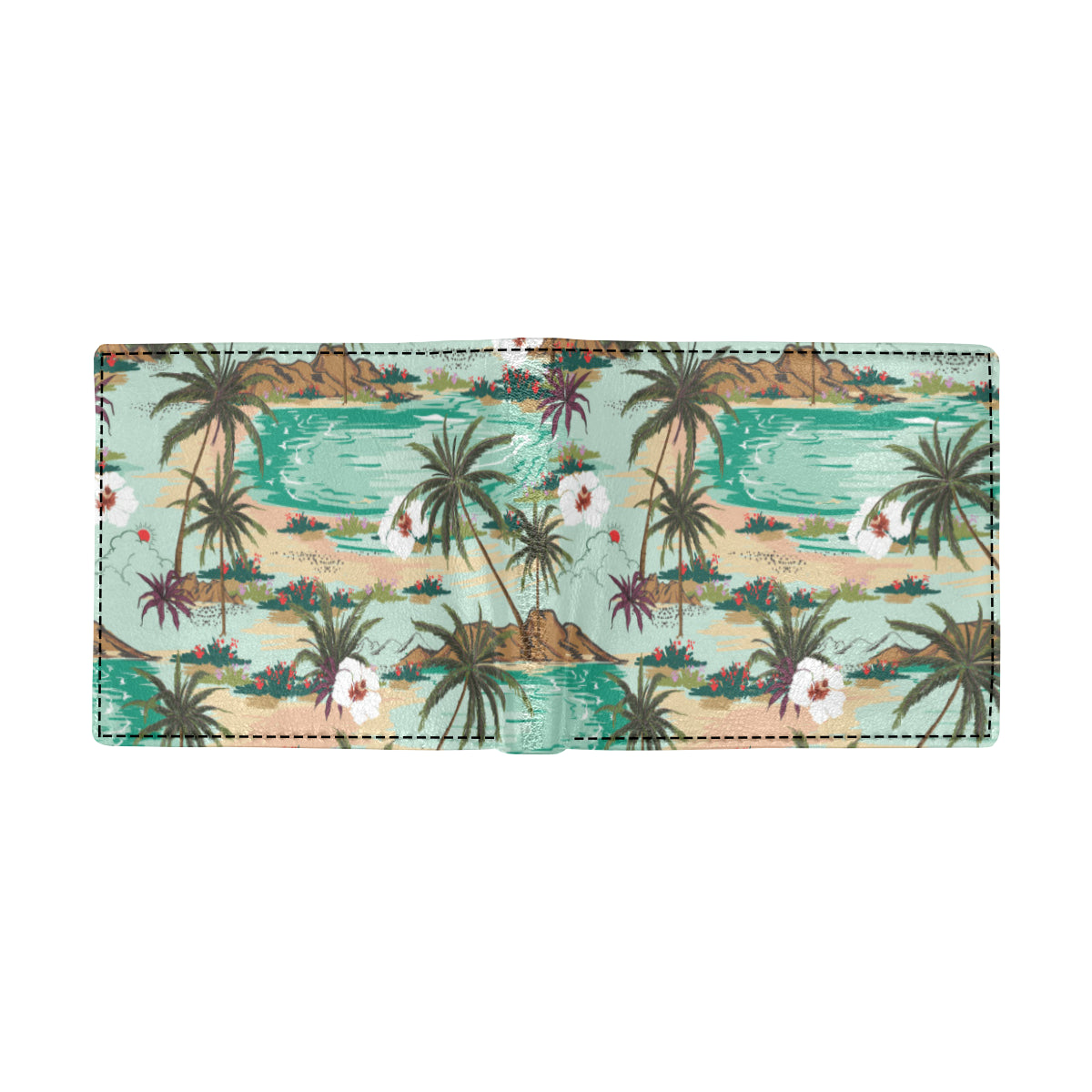 Pacific island Pattern Print Design A03 Men's ID Card Wallet