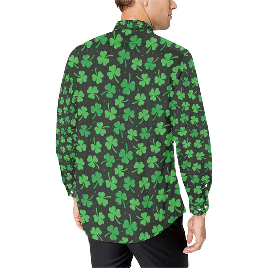 Clover  Pattern Print Design 04 Men's Long Sleeve Shirt