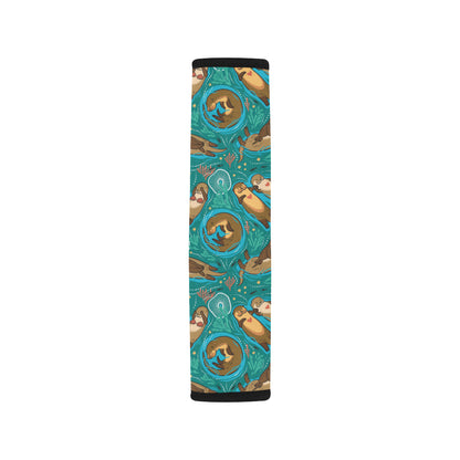 Sea Otter Pattern Print Design 01 Car Seat Belt Cover