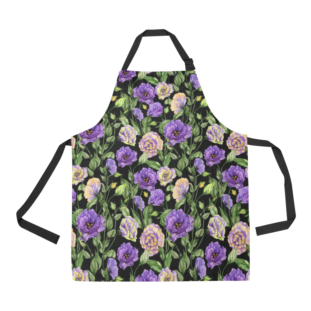 Lisianthus Pattern Print Design LT02 Apron with Pocket