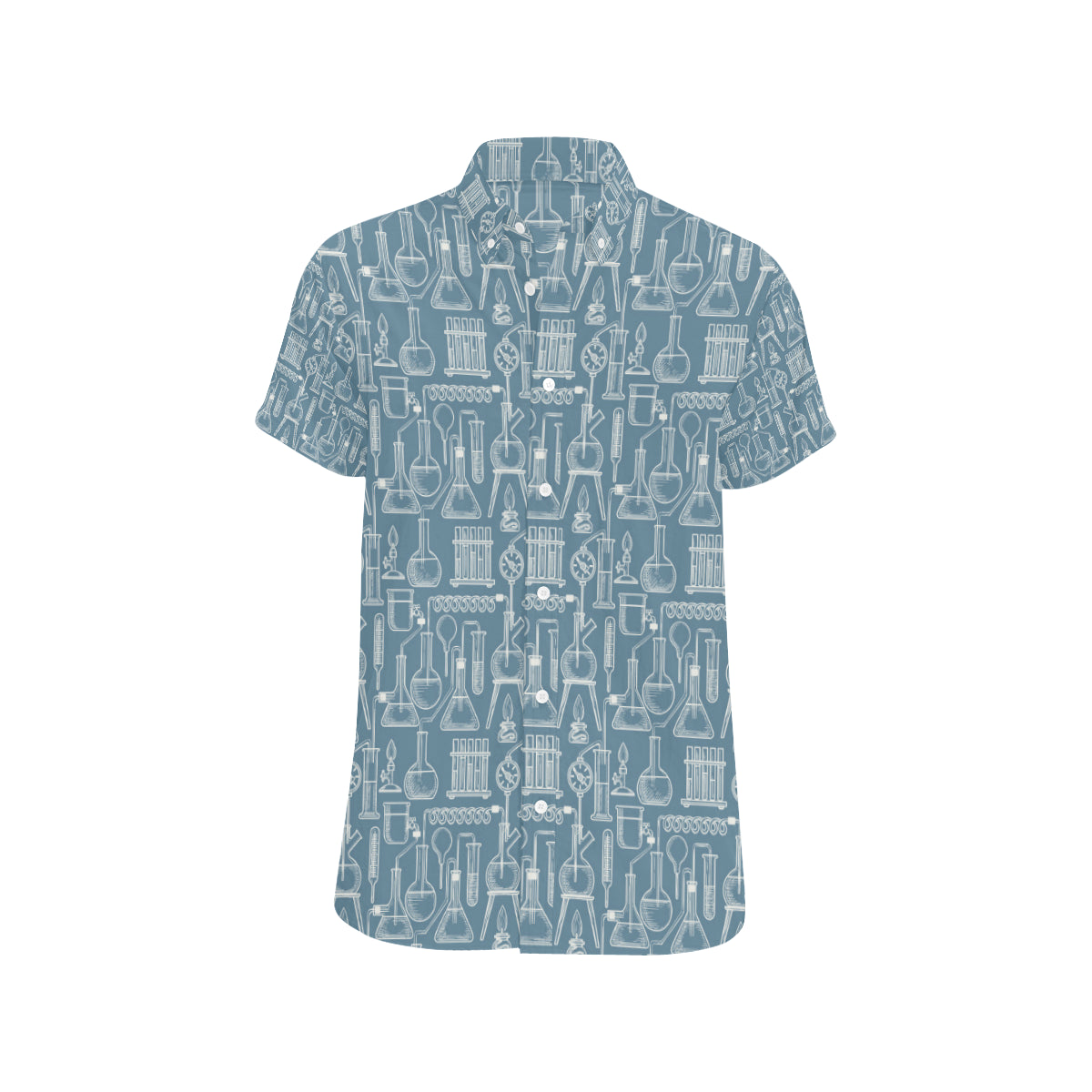 Chemical Pattern Print Design 05 Men's Short Sleeve Button Up Shirt