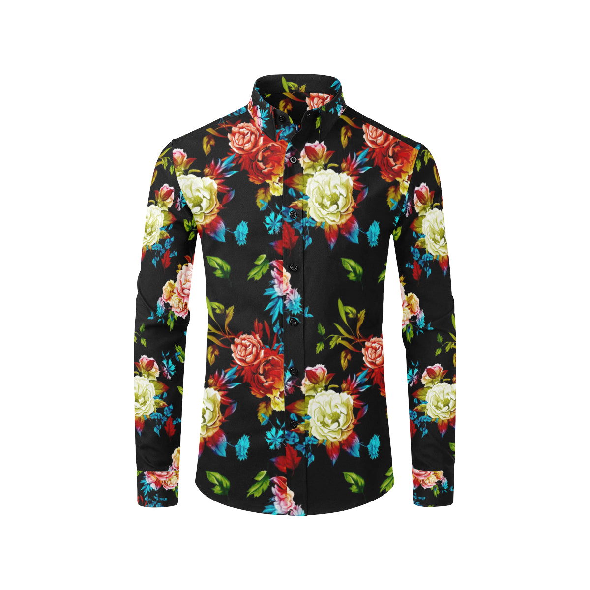 Peony Pattern Print Design PE07 Men's Long Sleeve Shirt
