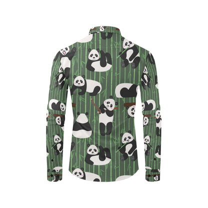Panda Pattern Print Design A04 Men's Long Sleeve Shirt