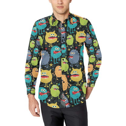 Monster Pattern Print Design 01 Men's Long Sleeve Shirt
