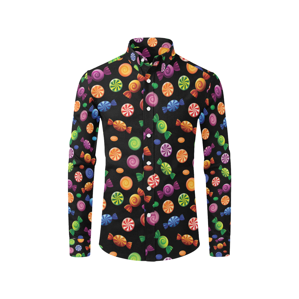 Candy Pattern Print Design 01 Men's Long Sleeve Shirt