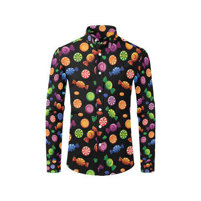 Candy Pattern Print Design 01 Men's Long Sleeve Shirt