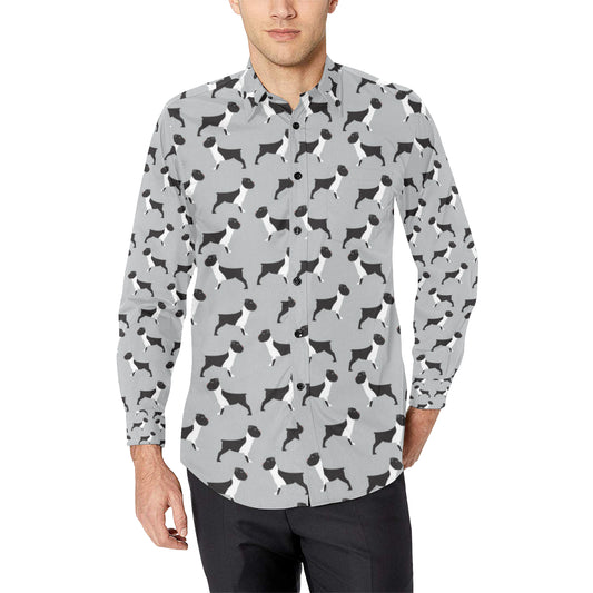 Boxers Pattern Print Design 01 Men's Long Sleeve Shirt