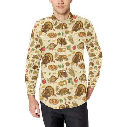 Turkey Pattern Print Design 02 Men's Long Sleeve Shirt