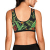 Hawaiian Flower Tropical Palm Leaves Sports Bra