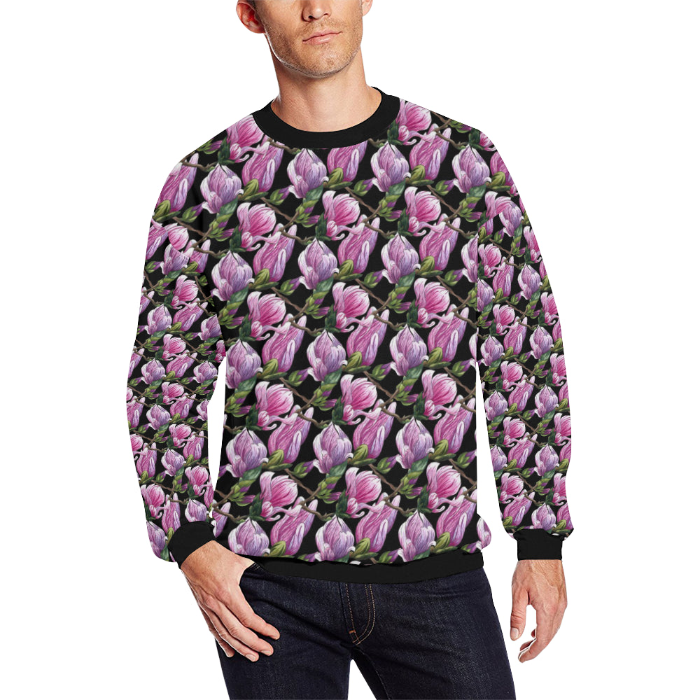 Magnolia Pattern Print Design MAG011 Men Long Sleeve Sweatshirt