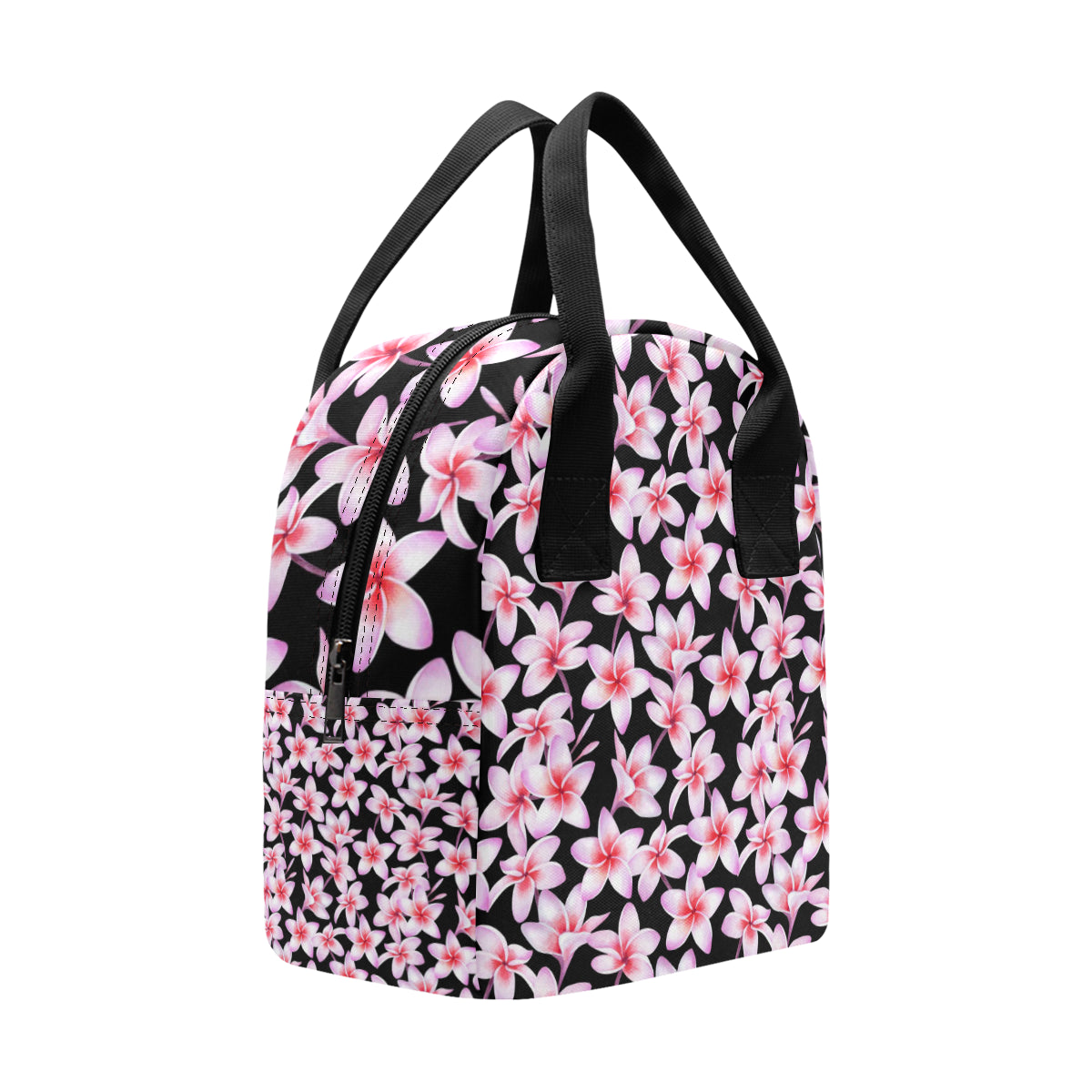 Pink Plumeria Pattern Print Design PM09 Insulated Lunch Bag