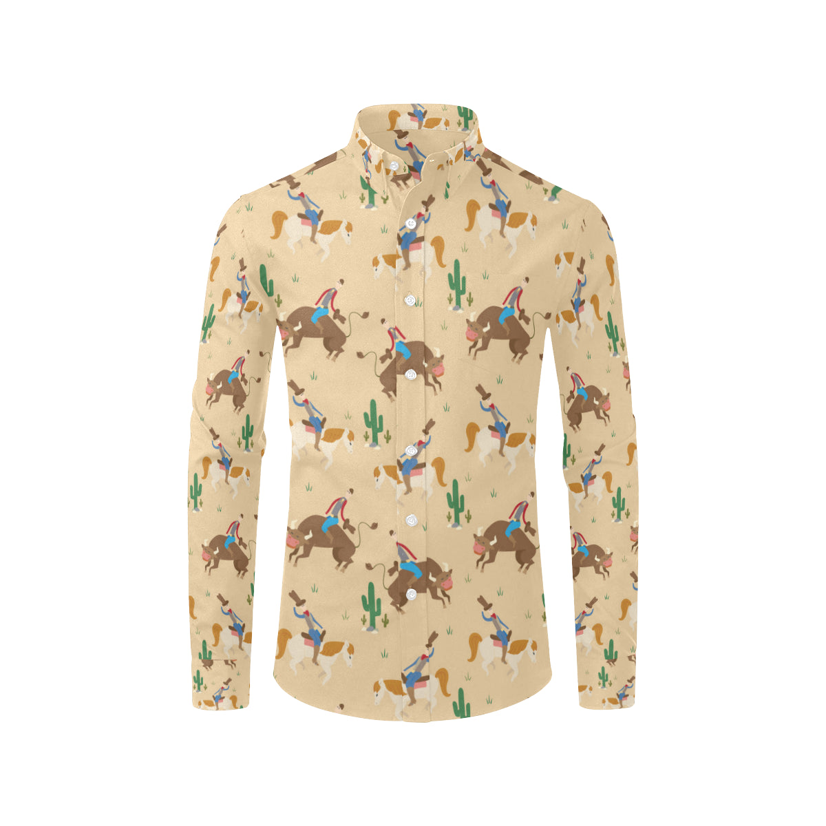 Rodeo Pattern Print Design A02 Men's Long Sleeve Shirt