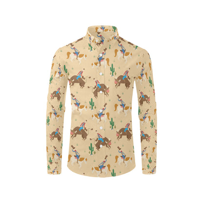 Rodeo Pattern Print Design A02 Men's Long Sleeve Shirt