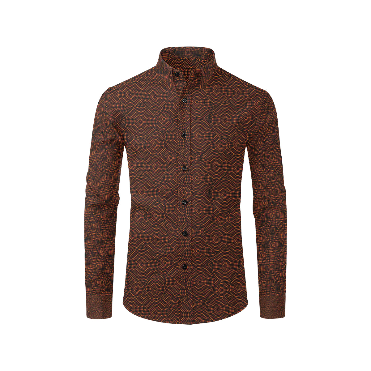 Aboriginal Pattern Print Design 02 Men's Long Sleeve Shirt