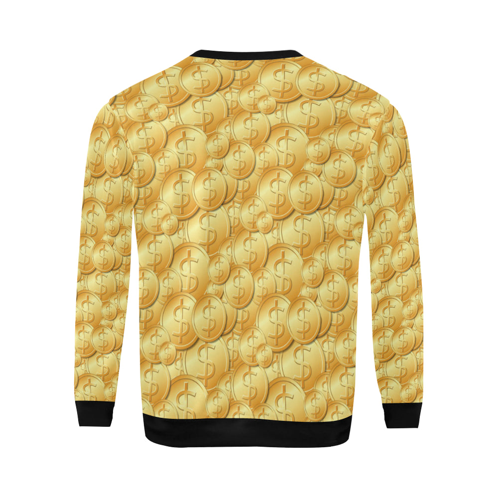 Dollar Pattern Print Design DO03 Men Long Sleeve Sweatshirt
