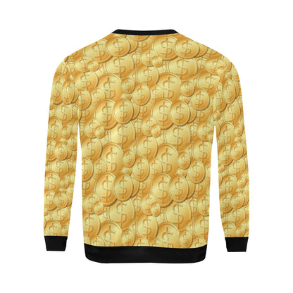 Dollar Pattern Print Design DO03 Men Long Sleeve Sweatshirt