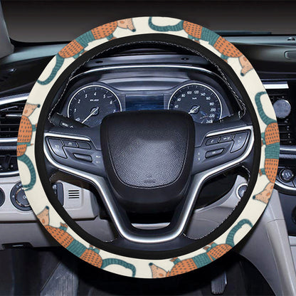 Armadillo Pattern Print Design 01 Steering Wheel Cover with Elastic Edge