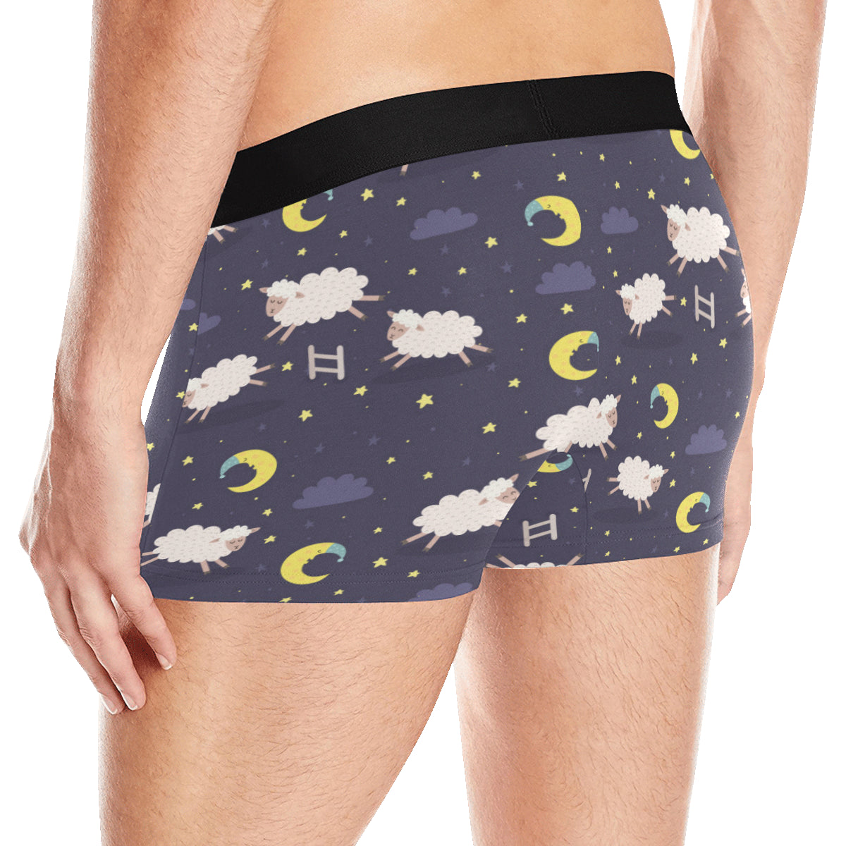 Sheep Night Pattern Print Design 02 Men's Boxer Briefs