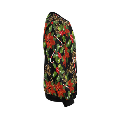 Poinsettia Pattern Print Design POT01 Men Long Sleeve Sweatshirt