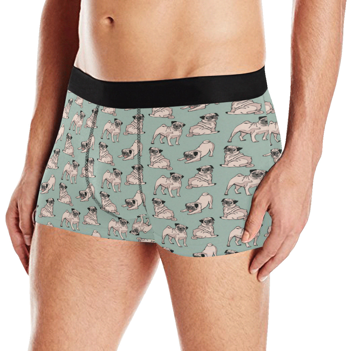 Pug Pattern Print Design A01 Men's Boxer Briefs