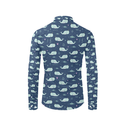 Narwhal Design Print Men's Long Sleeve Shirt