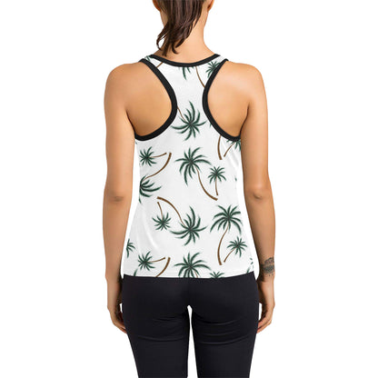 Palm Tree Pattern Print Design PT07 Women's Racerback Tank Top