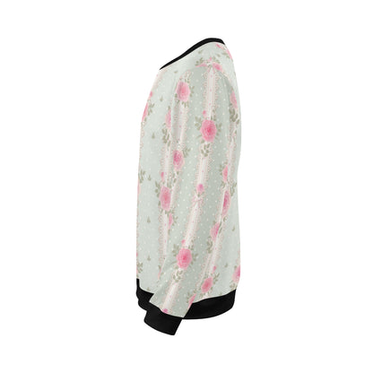 Rose Pattern Print Design RO016 Men Long Sleeve Sweatshirt