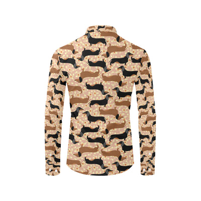 Dachshund Pattern Print Design 011 Men's Long Sleeve Shirt