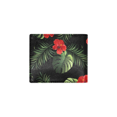 Red Hibiscus Tropical Men's ID Card Wallet