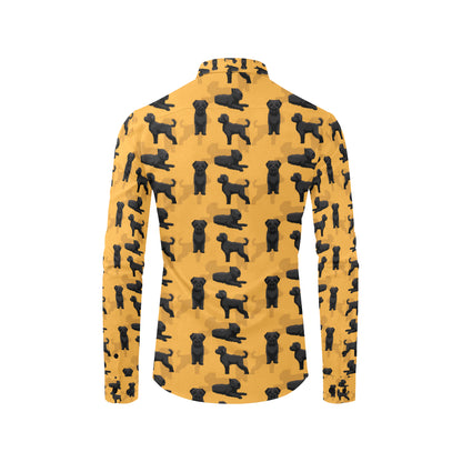 Bouviers des Flandres Pattern Print Design 01 Men's Long Sleeve Shirt