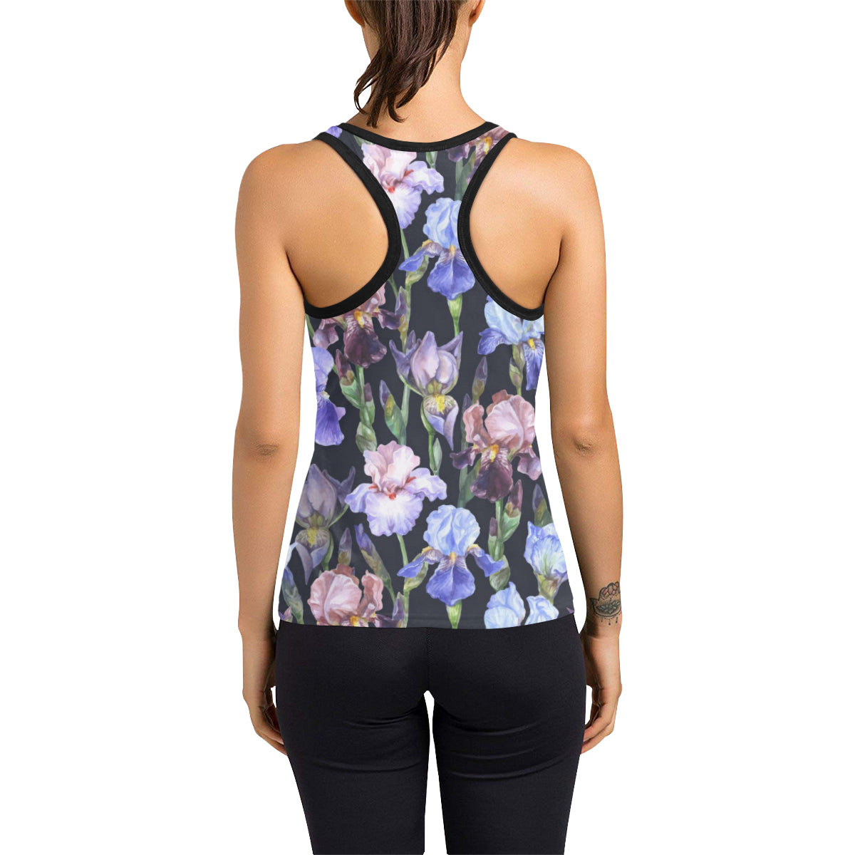 Iris Pattern Print Design IR04 Women's Racerback Tank Top