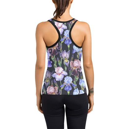 Iris Pattern Print Design IR04 Women's Racerback Tank Top