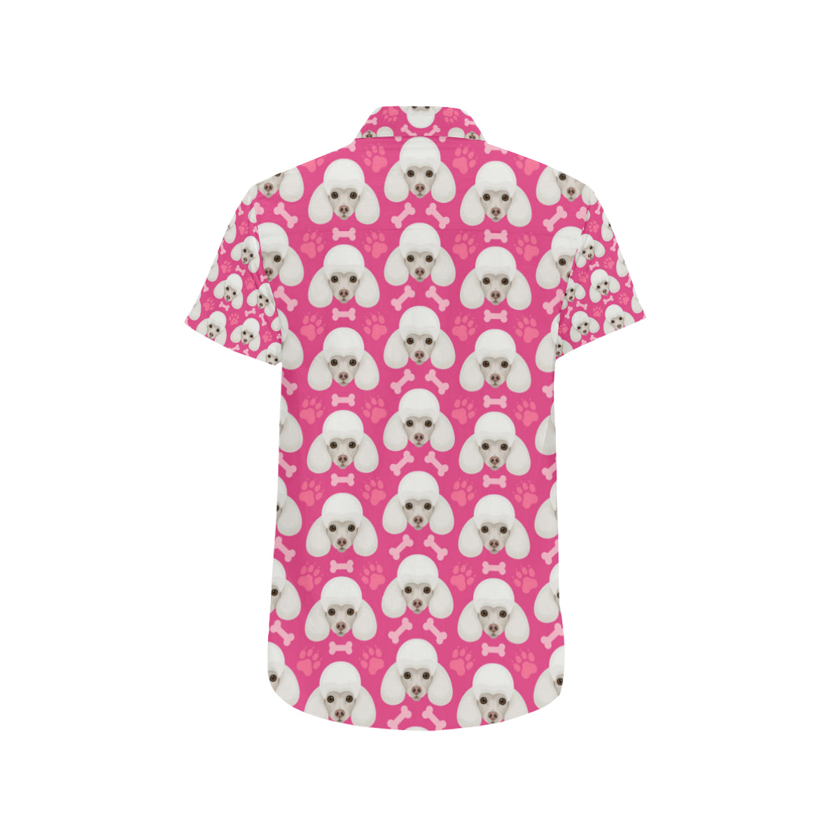 Poodle Pattern Print Design A04 Men's Short Sleeve Button Up Shirt