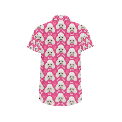 Poodle Pattern Print Design A04 Men's Short Sleeve Button Up Shirt