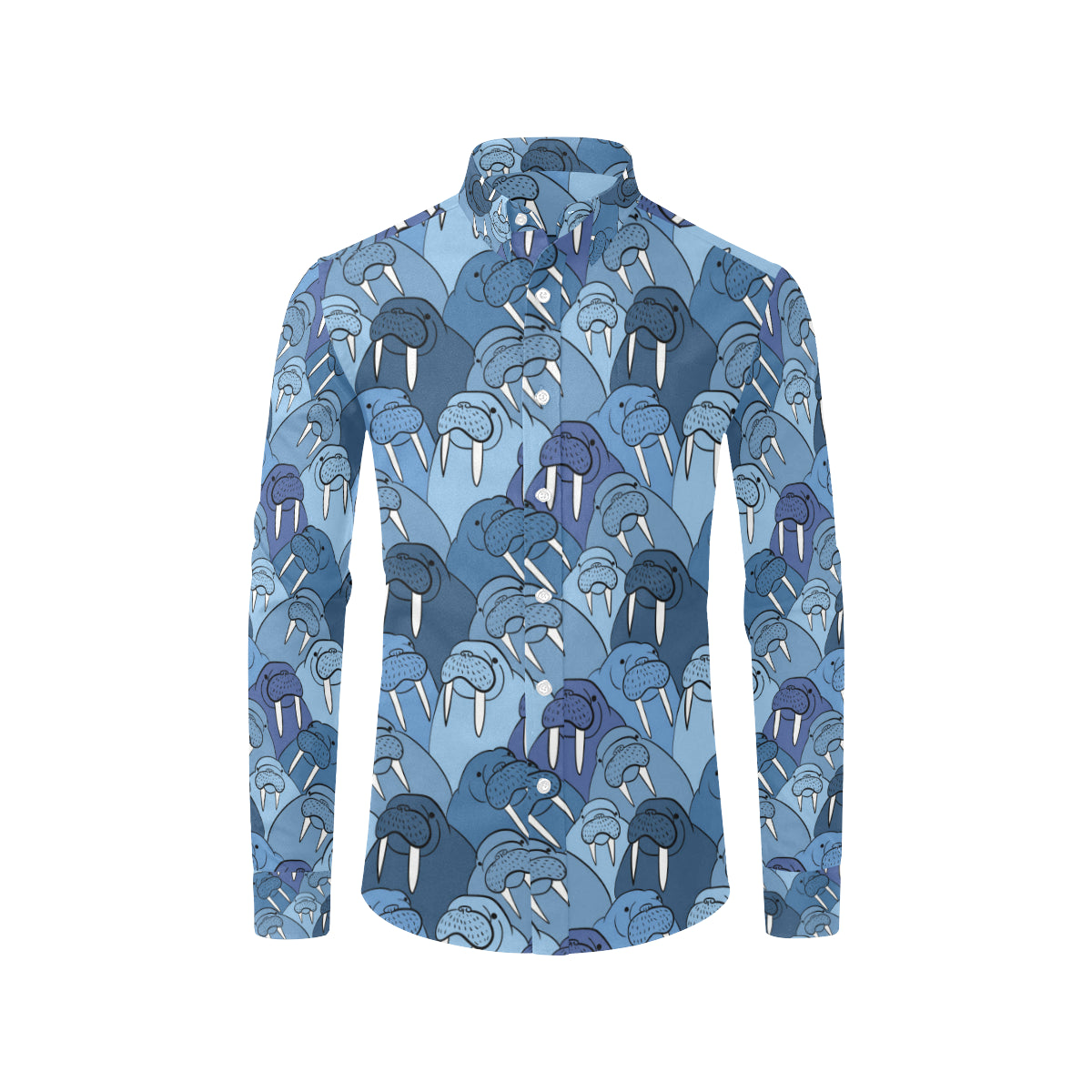 Walrus Pattern Print Design 01 Men's Long Sleeve Shirt