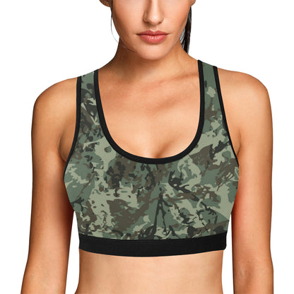 Camouflage Pattern Print Design 06 Sports Bra