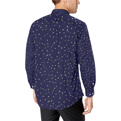 Constellation Pattern Print Design 02 Men's Long Sleeve Shirt