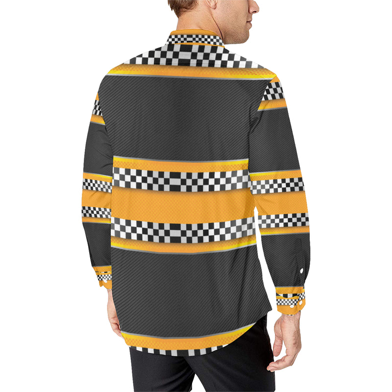 Checkered Pattern Print Design 01 Men's Long Sleeve Shirt