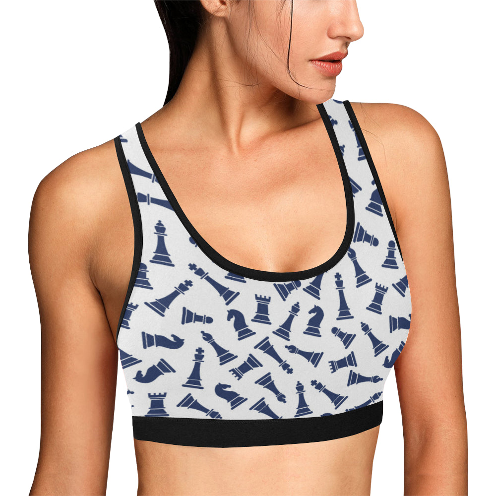Chess Pattern Print Design 03 Sports Bra