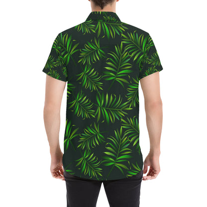 Rainforest Pattern Print Design RF03 Men's Short Sleeve Button Up Shirt