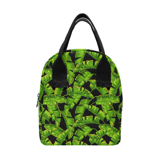 Banana Leaf Pattern Print Design BL06 Insulated Lunch Bag