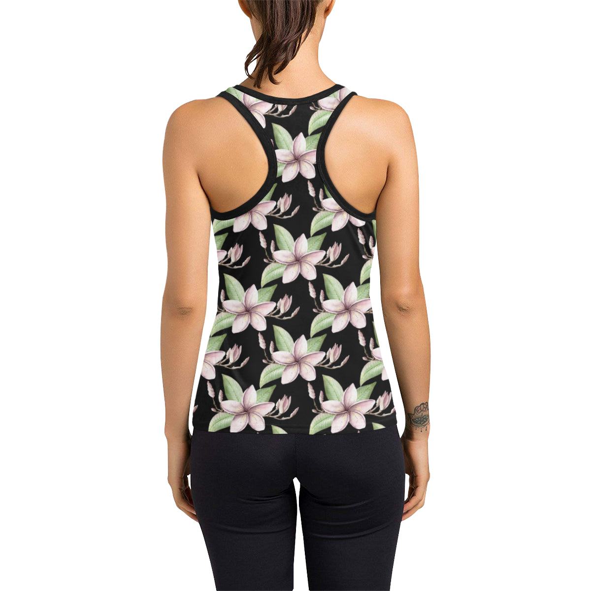 Plumeria Pattern Print Design PM02 Women's Racerback Tank Top