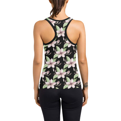 Plumeria Pattern Print Design PM02 Women's Racerback Tank Top