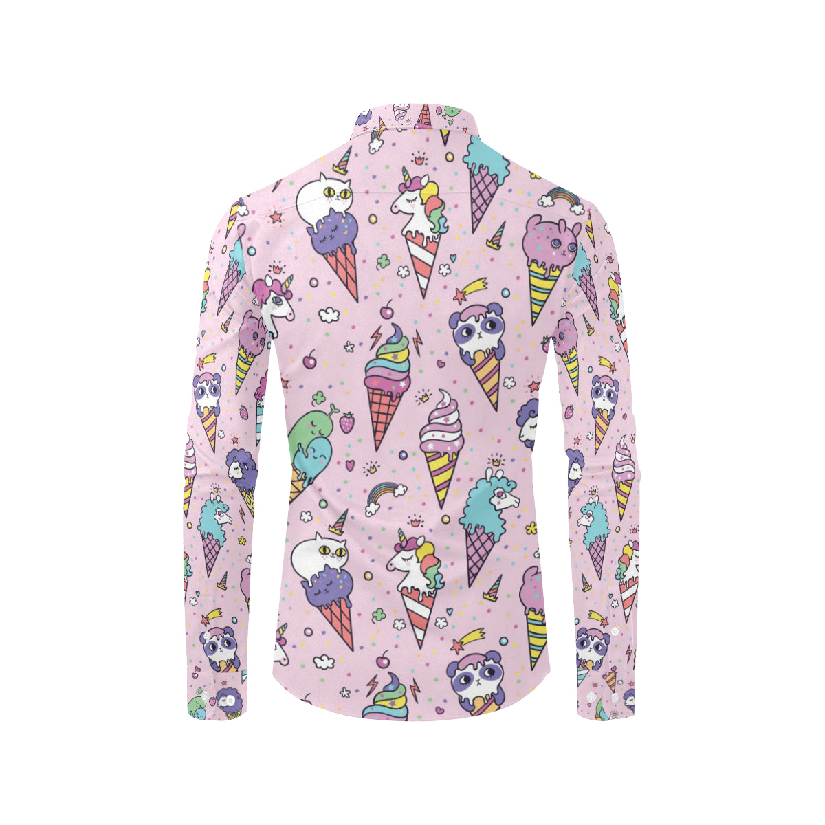 Ice Cream Pattern Print Design IC05 Men's Long Sleeve Shirt