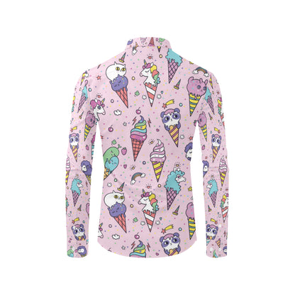 Ice Cream Pattern Print Design IC05 Men's Long Sleeve Shirt