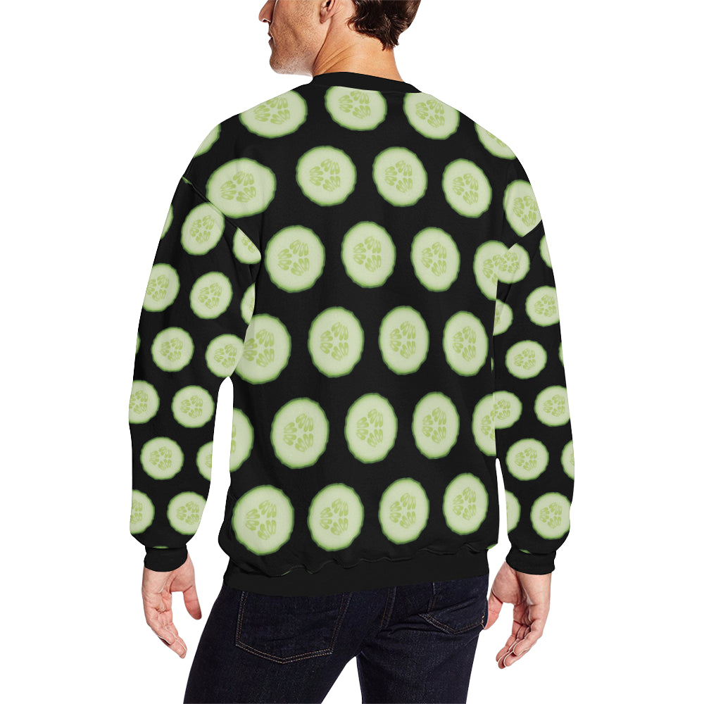 Cucumber Pattern Print Design CC02 Men Long Sleeve Sweatshirt