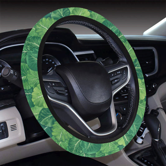 Cabbage Pattern Print Design 02 Steering Wheel Cover with Elastic Edge