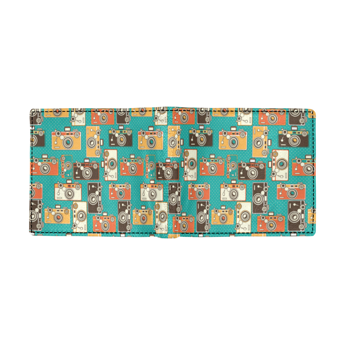 Camera Pattern Print Design 02 Men's ID Card Wallet