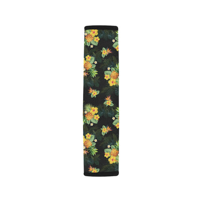 Pineapple Tropical Flower Print Pattern Car Seat Belt Cover