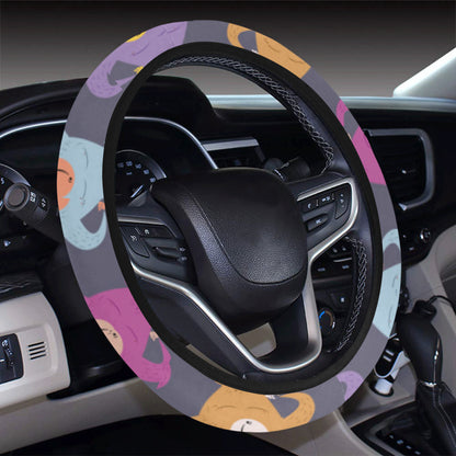 Chimpanzee Pattern Print Design 03 Steering Wheel Cover with Elastic Edge